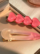 Heart Pink Women's Hair Clip