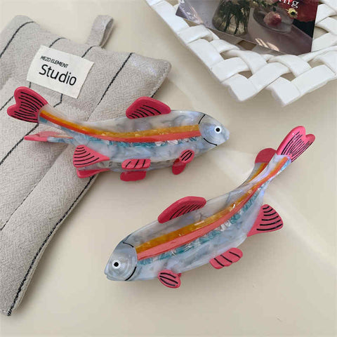 Marine Animal Colorblock Fish Hairpin