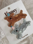 2-pack Cartoon Puppy Hair Clips