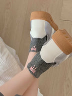 Embroidered Bow Socks for Women