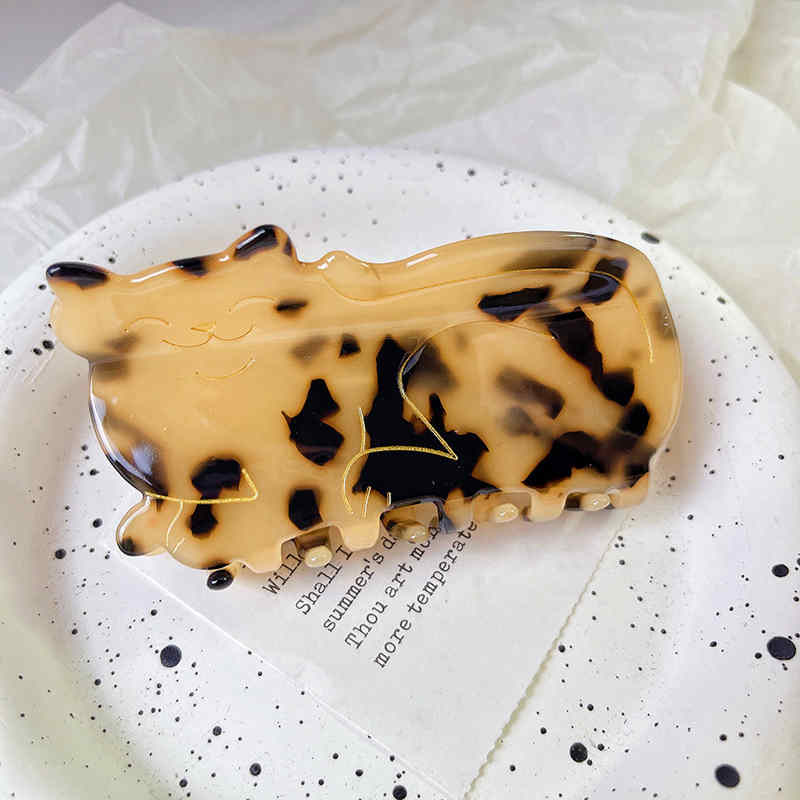 Light Leopard Print Versatile Cat Hair Clip