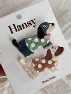 2-pack Cartoon Puppy Hair Clips