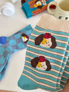 Women's Cute Cartoon Striped Socks