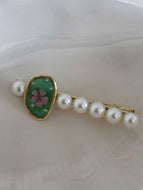 Small Flower Pearl Hairpin Bangs Clip