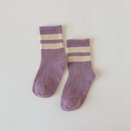 New Solid Striped Print Socks