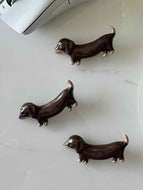 Brown Dachshund Dog Bangs Clip