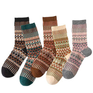 Double Needle Ethnic Style Women's Socks