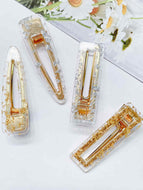 Gold Foil Transparent Hairpin Bangs Clip