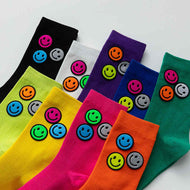 Candy Color Versatile Smiling Face Women's Socks