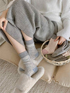 Autumn Winter Thick Thread Color Matching Socks