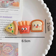 Hamburger French Fries Cartoon Simulation Hairpin