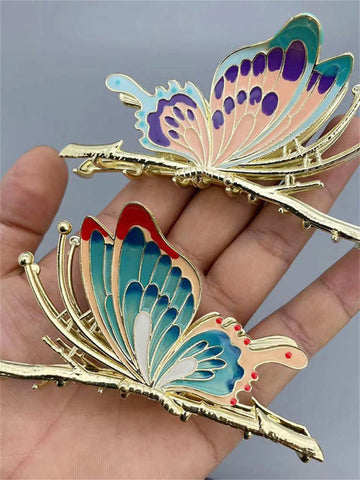 Butterfly Large Metal Hair Clip Gripping