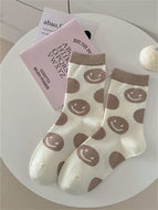 Combed Cotton Smiley Face Women's Socks