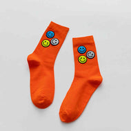 Candy Color Versatile Smiling Face Women's Socks