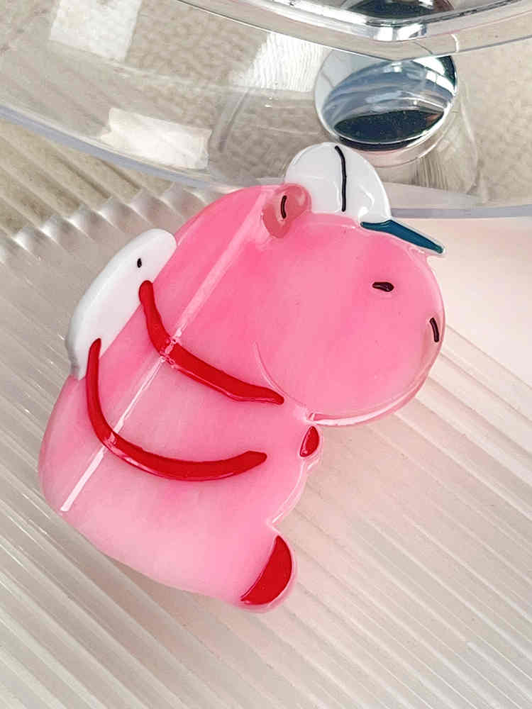 Pink Capybara Animal Hair Clip