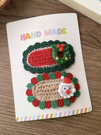 Knitted Santa Claus Snowman Hairpin