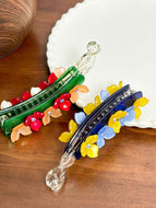 Rhinestone Multicolor Banana Clip