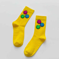 Candy Color Versatile Smiling Face Women's Socks