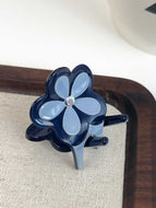 Flower Rhinestone Contrast Color Small Hairpin