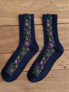 Retro Ethnic Style Flower Women's Socks