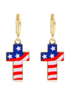 Independence Day Butterfly Earrings-Gold