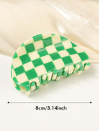 Waffle Claw Colorful Checkered Hair Claw Hair Clip