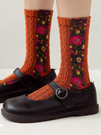 Retro Ethnic Style Flower Women's Socks