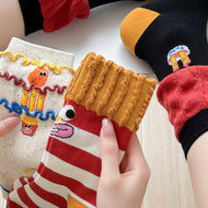 French Fries Cartoon Ladies Socks