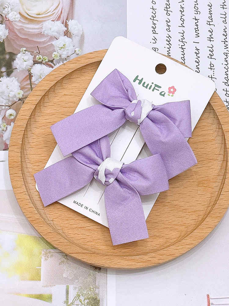 Children's Solid Color Bow Hairpin