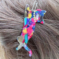 Cat Rhinestone Cartoon Hairpin