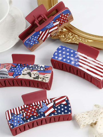 American Flag Hairpin Shark Clip