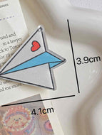 Heart Paper Plane Cartoon Hairpin