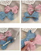 Solid Color Bow Spring Clip Hair Accessory