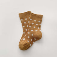 Girls Student Sports Socks with Polka Dot Print Socks