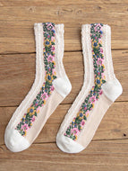 Retro Ethnic Style Flower Women's Socks