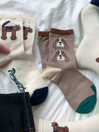 Illustration Animal Autumn and Winter Socks