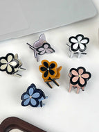 Flower Rhinestone Contrast Color Small Hairpin