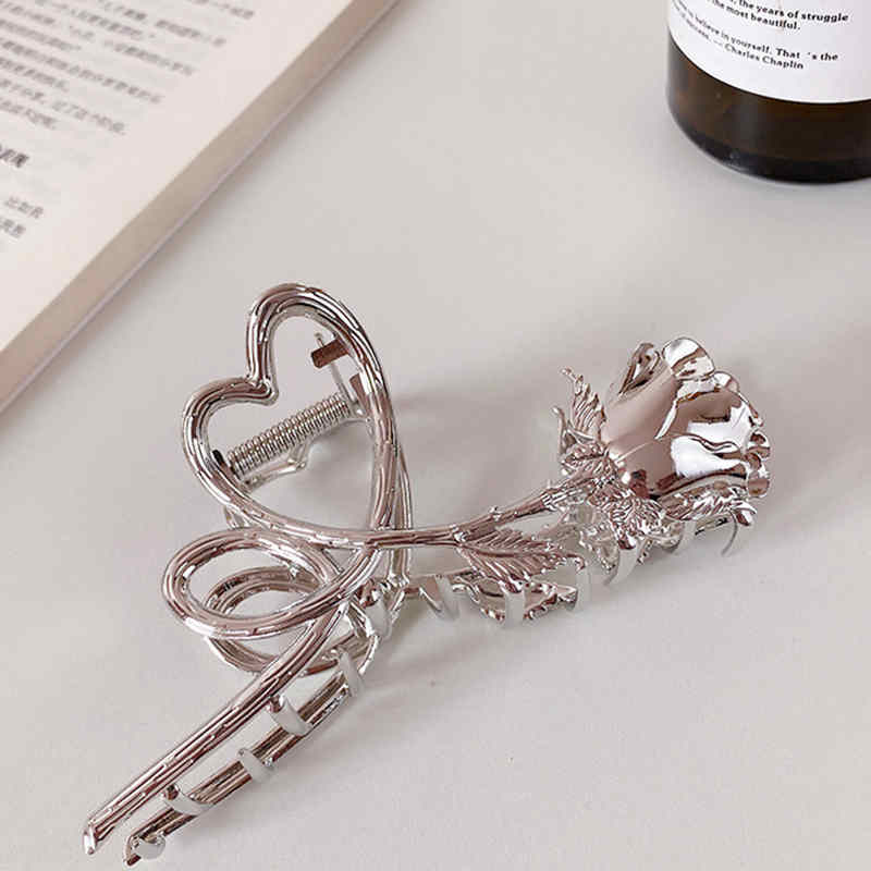 Silver Tulip Butterfly Women's Hair Clip