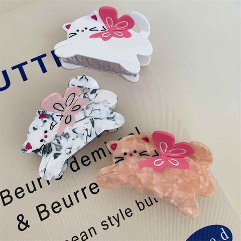 Kitten Bow Hair Clip