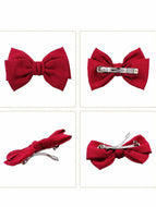 Solid Color Bow Spring Clip Hairpin