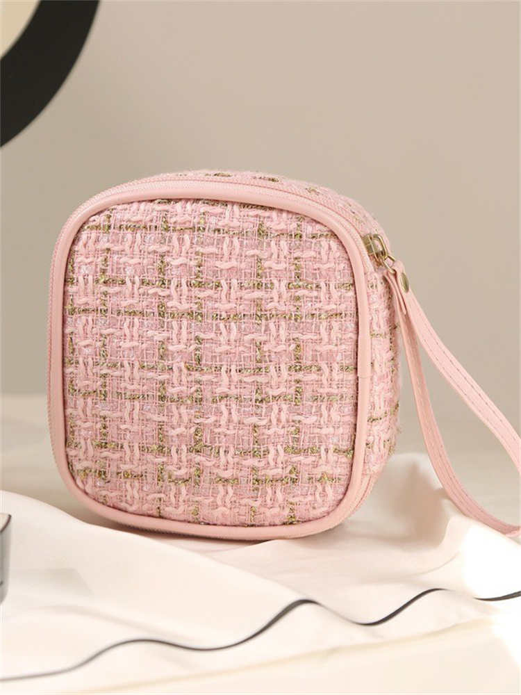 Mini Makeup Bag Lattice Pad Pouch Coin Pouch