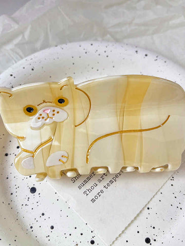 Beige Kitten Hair Clip Hair Accessory