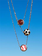 Natural Resin Baseball Necklace Basketball Necklace