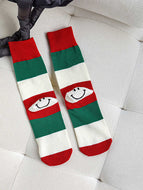 Red Colorblock Striped Unisex Socks