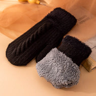 Fashion Twist Knit Warm Thickening Ladies Mittens