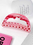 Pink Polka Dot Simple Hair Clip