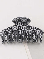 Black-White Color Block Hair Clip for Women