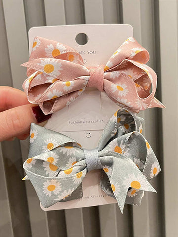 Solid Color Little Daisy Bow Hair Clip