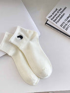 Black Pinstripe Polka Dot Women's Socks