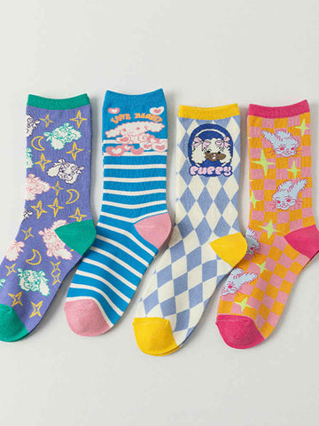 Couple Cartoon Jacquard Trendy Socks